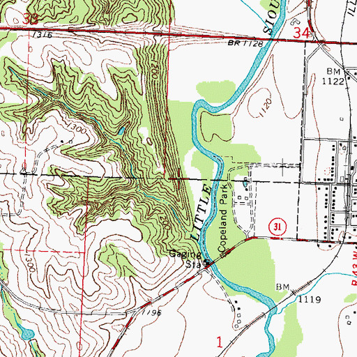 Topographic Map of Sioux Bend Public Hunting Area, IA