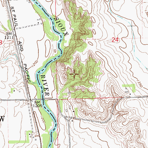 Topographic Map of Big Sioux Public Hunting Area, IA