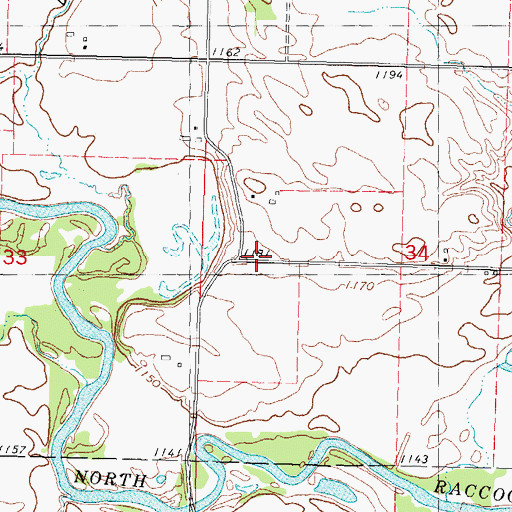Topographic Map of Whitehorse Access Public Hunting Area, IA