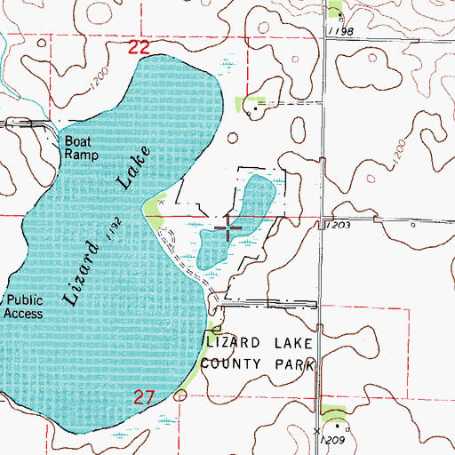 Topographic Map of Lizard Lake Wildlife Management Area, IA
