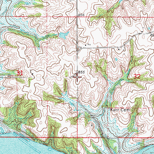Topographic Map of Red Rock Public Hunting Area, IA