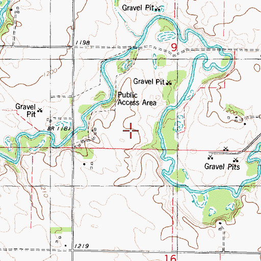 Topographic Map of Seneca Access Public Hunting Area, IA