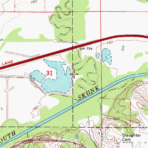 Topographic Map of Colfax Public Hunting Area, IA