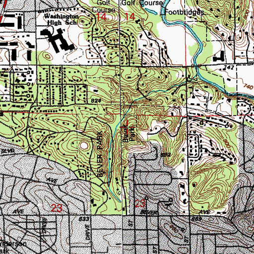 Topographic Map of Bever Zoo, IA