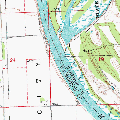 Topographic Map of Tysons Bend, IA
