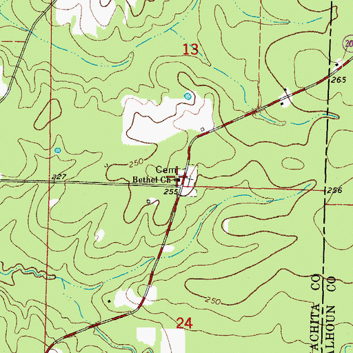 Topographic Map of Bethel Church, AR