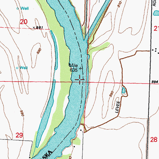 Topographic Map of Boyer Bend, IA