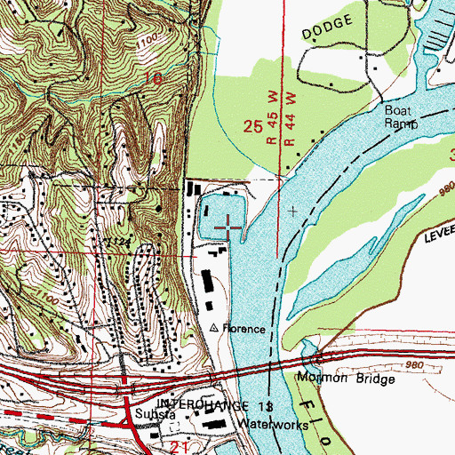 Topographic Map of Florence Bend, IA