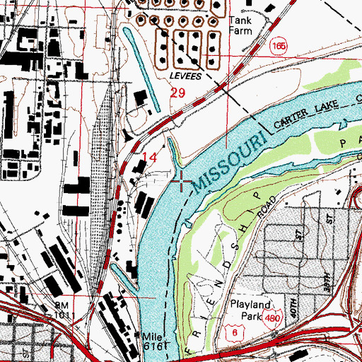 Topographic Map of Council Bend, IA