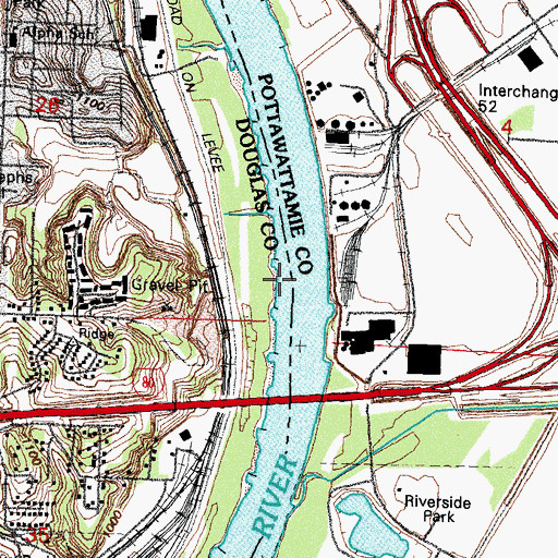 Topographic Map of Omaha Bend, IA