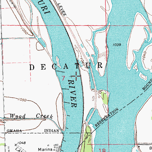 Topographic Map of Tieville Bend, IA