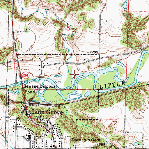Topographic Map of Bluebird Creek, IA