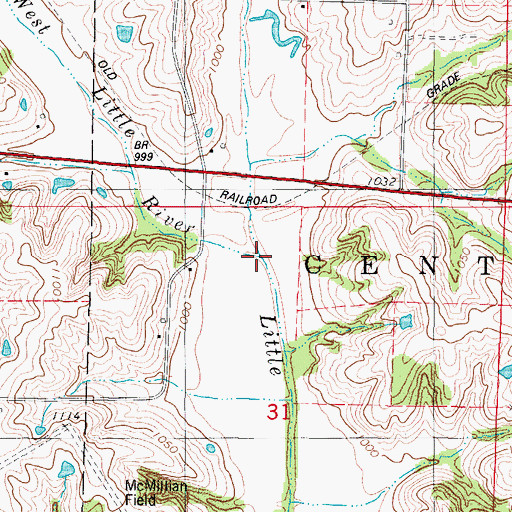 Topographic Map of West Little River, IA