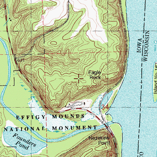 Topographic Map of Eagle Rock, IA