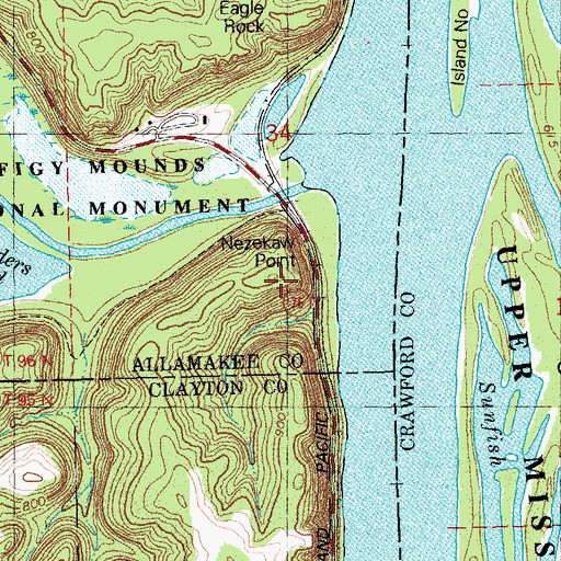 Topographic Map of Nezekaw Point, IA