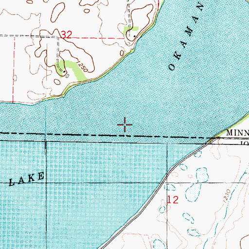 Topographic Map of Okamanpeedan Lake, IA