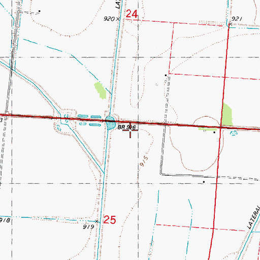 Topographic Map of Lateral Ditch Number Eight, IA