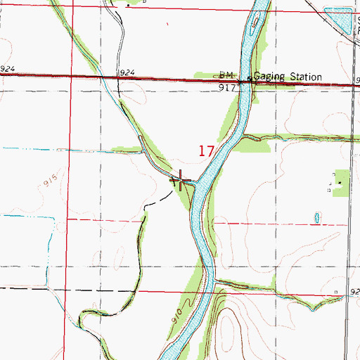 Topographic Map of Mill Creek, MO