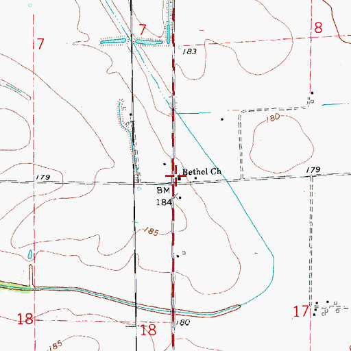 Topographic Map of Bethel Church, AR