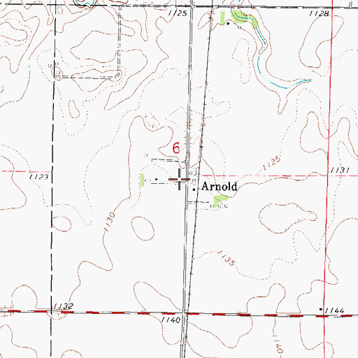 Topographic Map of Arnold, IA