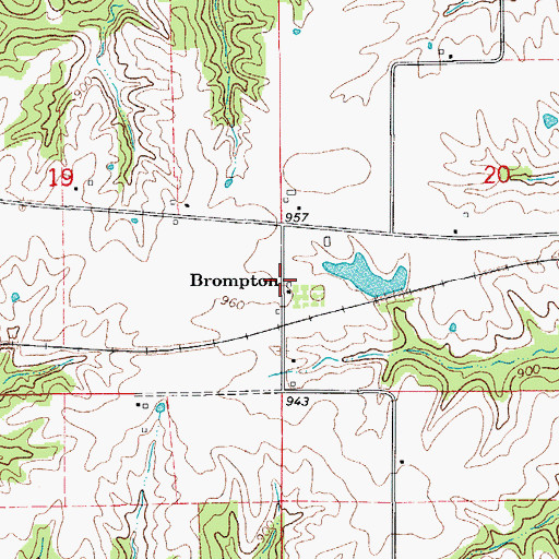 Topographic Map of Brompton, IA