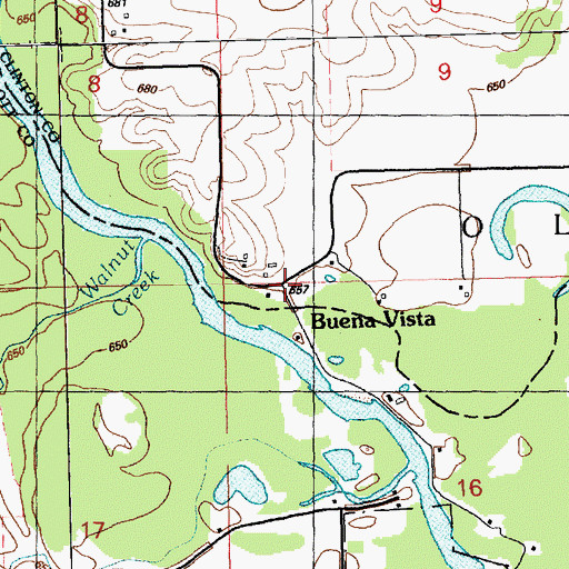 Topographic Map of Buena Vista, IA