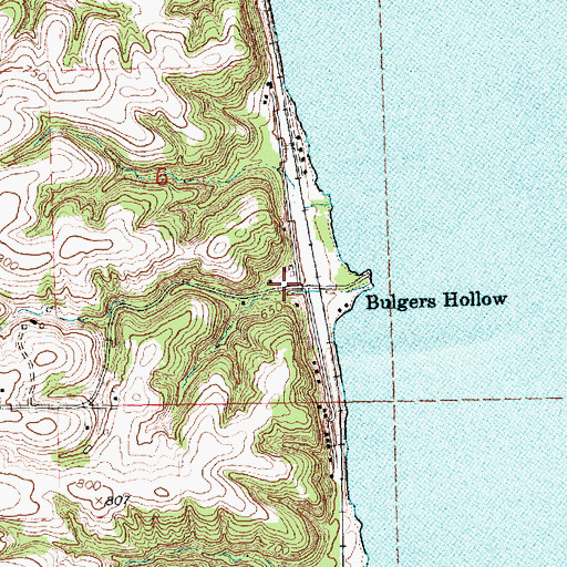 Topographic Map of Bulgers Hollow, IA