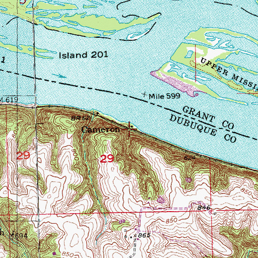 Topographic Map of Cameron, IA