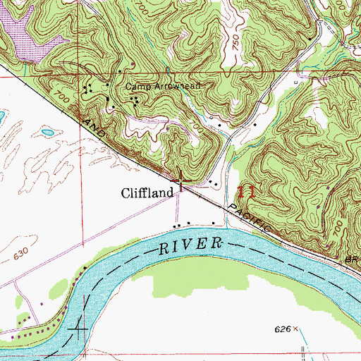 Topographic Map of Cliffland, IA