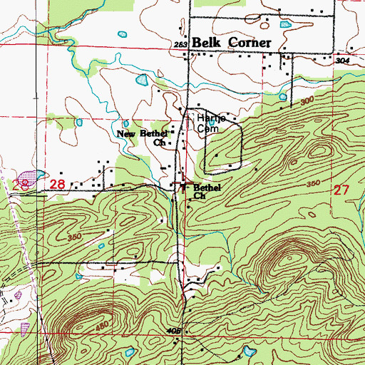 Topographic Map of Bethel Church, AR