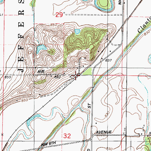 Topographic Map of Conger, IA