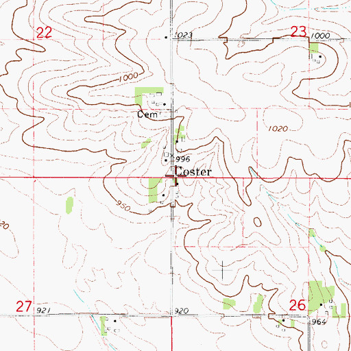 Topographic Map of Coster, IA