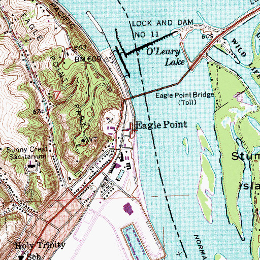 Topographic Map of Eagle Point, IA