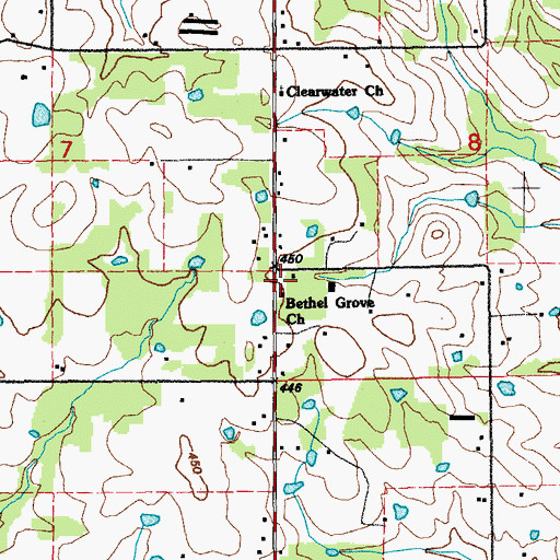 Topographic Map of Bethel Church, AR