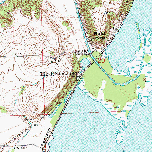 Topographic Map of Elk River Junction, IA