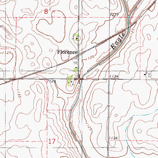 Topographic Map of Florence, IA