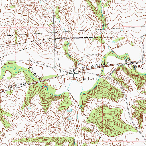 Topographic Map of Gladwin, IA