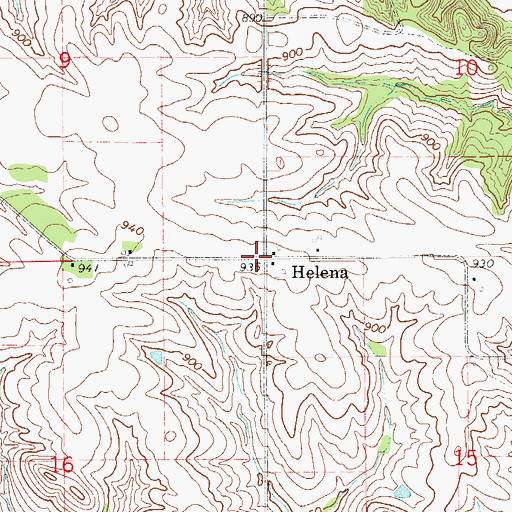 Topographic Map of Helena, IA