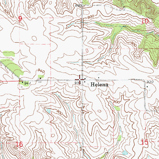 Topographic Map of Helena, IA