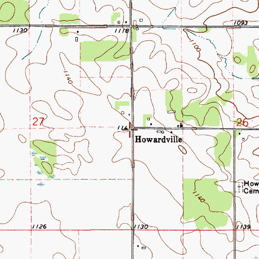 Topographic Map of Howardville, IA