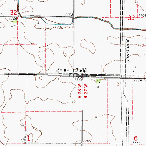 Topographic Map of Judd, IA
