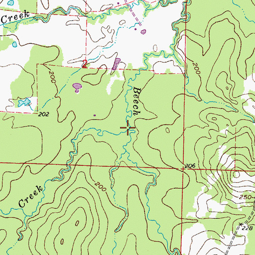 Topographic Map of Bethel Creek, AR
