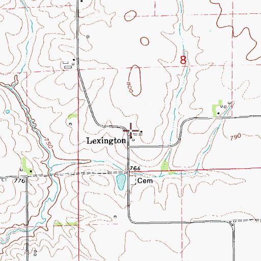 Topographic Map of Lexington, IA