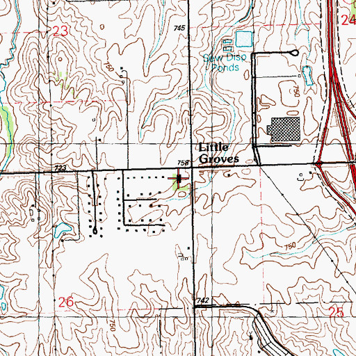 Topographic Map of Little Groves, IA