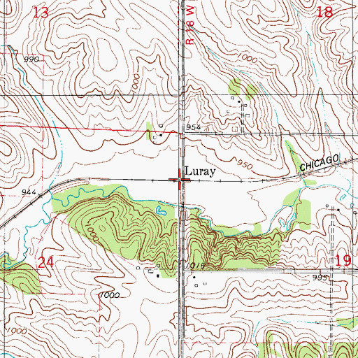 Topographic Map of Luray, IA
