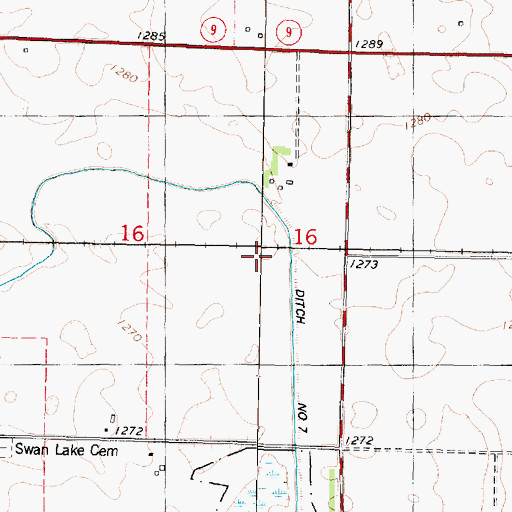 Topographic Map of Maple Hill, IA
