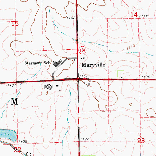 Topographic Map of Maryville, IA