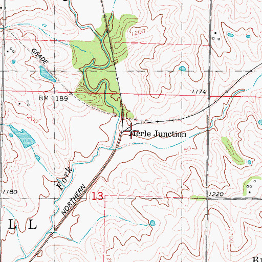 Topographic Map of Merle Junction, IA