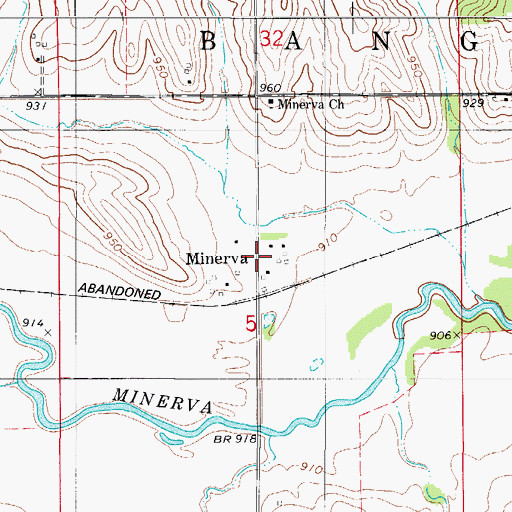 Topographic Map of Minerva, IA