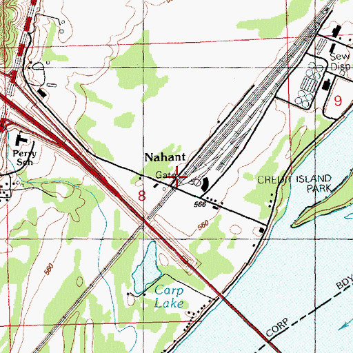 Topographic Map of Nahant, IA